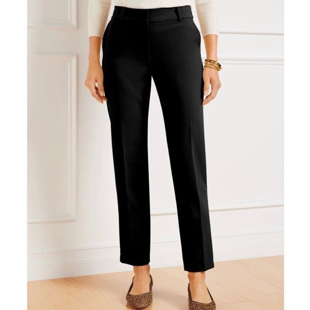 TALBOTS | Black "Hampshire" Ankle Pants Straight Cut Slacks | Size 18W Petite